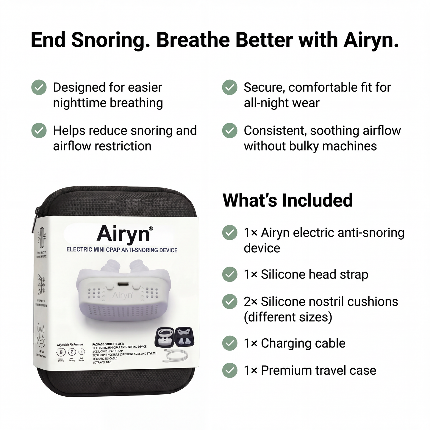 Airyn™ Electric Anti-Snore Device
